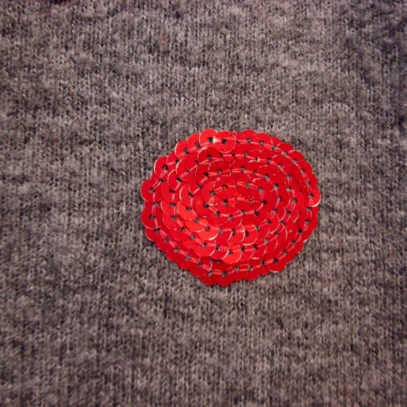 Love & Legend Rudolph Reindeer Gray Sequin Christmas Sweater Plus Size 1X - Picture 10 of 16